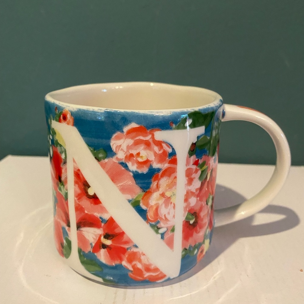 Anthropologie | Dawn Monogram “N” Coffee Mug
